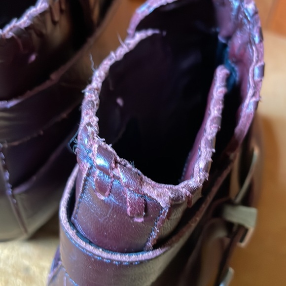 Vintage burgundy Dingo chunky ankle boots - Picture 7 of 8